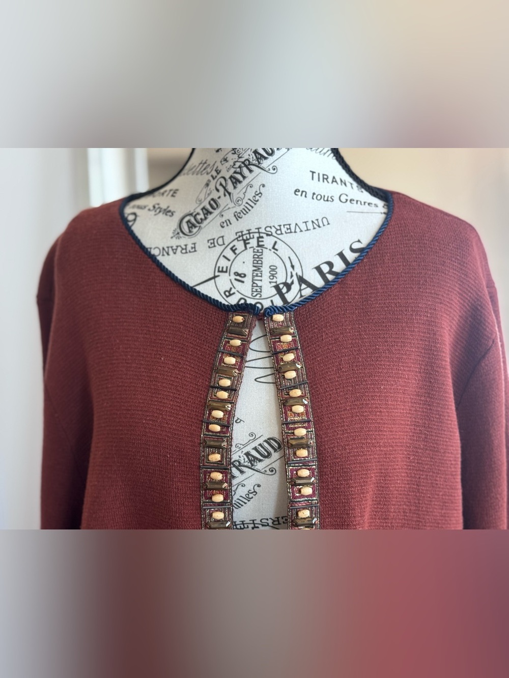 Chico's Embellished Longline Duster Cardigan Sweater Jacket Boho Women’s - Picture 3 of 14